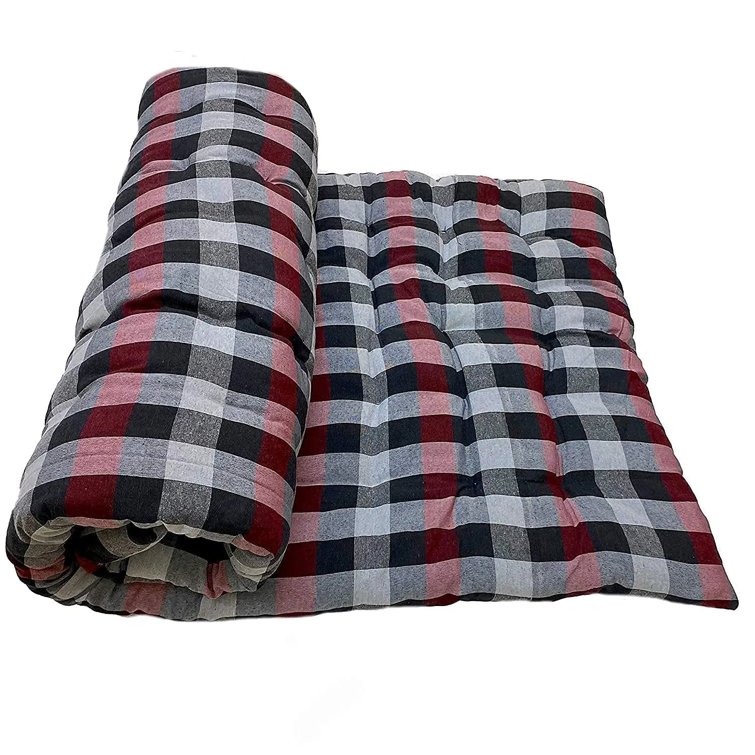 INDIAN DECOR 80222 Soft Cotton Foldable Bed Mattress, Firm Gadda for Floor & Bed, Single Size Mattress (72 x 36 inches)