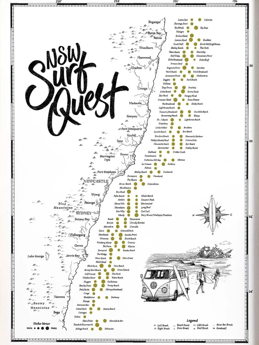 NSW Surf Quest Map