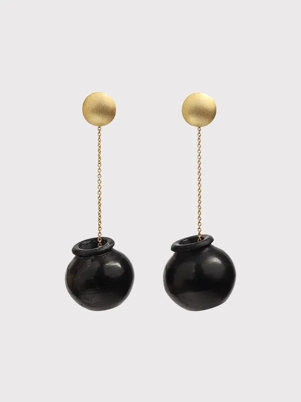 Sikahar Terracotta Earrings Black